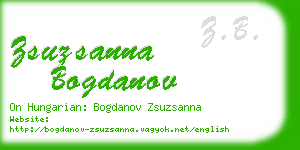 zsuzsanna bogdanov business card